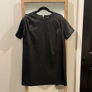 Black faux leather dress